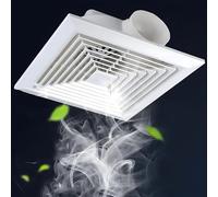 ICEMOB Aspiratore Bagno,Strattore Aria Silenzioso Soffitto,Ventola Aspirazione Cucina con Valvola di Ritegno,per Garage, Soffitta,Pannello Ignifugo in ABS,16 inch