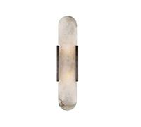 ICEMOB Lampada da parete moderna con testiera a LED, applique in metallo, paralume in marmo, lampade da notte per soggiorno, camera da letto, comodino, corridoio, luci decorative bianche calde da pare