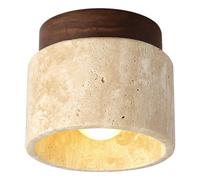 ICEMOB Robusta e durevole plafoniera in travertino giallo naturale Lampada da soffitto giapponese Semplice plafoniera a vento color crema Soggiorno Corridoio Corridoio Ingresso Balcone