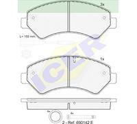 Icer Brakes 141836 - Kit Pastiglie Freno, Freno A Disco