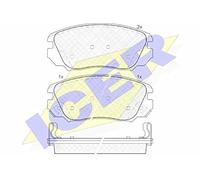 Icer Brakes 181914 - Kit Pastiglie Freno, Freno A Disco