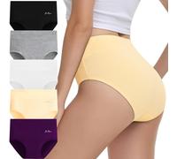 IceReco Mutande Donna Cotone Vita Alta Elastico Extra Comfort Pacco da 5 | Mutande Contenitive Pancia, Morbide e Traspiranti, Mutandine Post Parto, Copertura Completa, Slip Modellanti