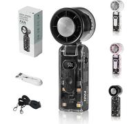 IceRush Turbo - Ventilatore portatile con piastra di raffreddamento istantanea e luce LED, inclinazione di 135°, pieghevole, ventilatore portatile con raffreddamento a ghiaccio, per viaggi, ufficio