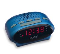 Ices ICR-210 Sveglia da Comodino con Display LED, Azzurro