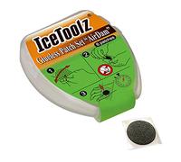 ICETOOLZ Astuccio rigido da 6 pezze per camera d' aria + raschietto UTILIZZO SENZA MASTICE Hard case with 6 rubber patch for air tube + scraper GLUELESS PATCH
