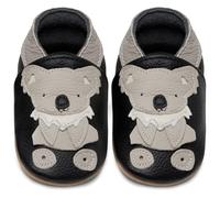 IceUnicorn Scarpe Neonato Scarpine primi passi Morbida Pelle Scarpine prima infanzia Suola Scamosciata Carino Colorate Animali 0 a 24 mesi(Nero Koala, 0-6 mesi)