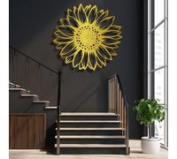 ICEWQOQU Decorazione da parete in metallo con fiori di sole, decorazione da parete con margherite, decorazione da parete sopra il letto, decorazione da parete per camera da letto, decorazione da