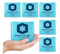 IceWraps 3 x 3 Gel Pack riutilizzabili calda o fredda Boo boo impacchi di ghiaccio per il primo soccorso Confezione da 6 Blu