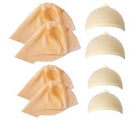 Iceyyyy 8 Piece Bald Caps for Adults-Latex Bald Cap with Head Wig Cap Costume Accessories for Halloween Makeup Party Costume