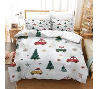 ICFGHJQRS Reindeer Snowflakes Stampa 3D Ultra Morbida E Traspirante Ultra-fine Fibra Da Letto Copripiumino in 3 Pezzi E Federa Christmas Copripiumino Cerniera，bassa Allergia Per King（220x240cm）