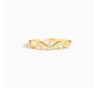 ICFYWTB Anello donna in argento 925 con onda curativa | Gioiello per l'amor proprio e guarigione non lineare | Regalo stimolante con messaggio incoraggiante (Gold,5)