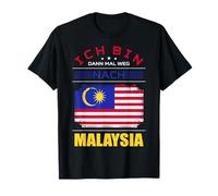 Ich bin dann Mal Weg nach Malaysia Bandiera Urlaub Spruch Maglietta