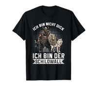 ICH bin Nicht Dick bin der Schildwall Vichingo Schild Wolf Maglietta