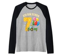 ICH Bin Schon 7 - Costume da Trattore per Bambini, 7° Compleanno Maglia con Maniche Raglan