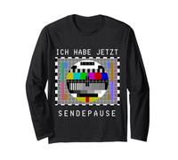 ICH Habe Sendepause Ruhe Pause 80 90s Retro TV Foto Test Maglia a Manica