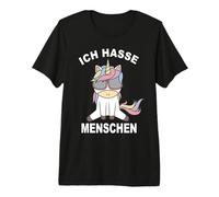 ICH Hasse Menschen - Unicorno Maglietta Premium