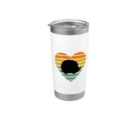 Ich liebe Igel Retro Cuore Vintage Silhouette Fan Riccio Bambini Bicchiere termico in acciaio inox doppia parete