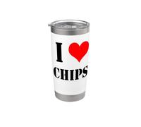 Ich liebe liebe patelchips I Love Chips Bicchiere termico in acciaio inox doppia parete