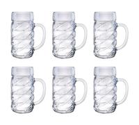 ich-zapfe.de Bicchieri Birra, Boccali Birra Set di 6 - Diamond, 1 litro