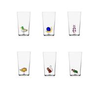 Ichendorf Animal Farm Set 6 bicchieri Long Drink in vetro borosilicato, decori assortiti