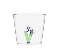 Ichendorf Bicchiere Collezione Greenwood Alfabeto Fiorito Lettera V