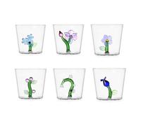 Ichendorf Botanica Tumbler Bicchieri con Fiori Interni Set 6 Pezzi 300ml Vetro Borosilicato