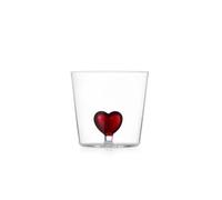 Ichendorf Milano Tumbler, Rosso, Collezione Cuore, 35 cl, Vetro Borosilicato, Fatto a Mano