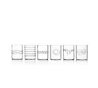 Ichendorf Milano Decò Set di 6 Bicchieri Acqua in Vetro Borosilicato Fatto a Mano, 7 cm, 6 unità