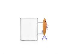 Ichendorf Milano Mug Sardina Ambra, Collezione Marine Garden, 45 cl, Vetro Borosilicato, Fatto a Mano
