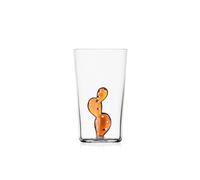 Ichendorf Milano Bicchiere Longdrink Cactus Ambra | Collezione Desert Plants | 35 cl | Vetro Borosilicato | Fatto a Mano