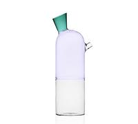 Ichendorf Milano Bottiglia Trasparente/Lilla/Verde | Collezione Travasi | 90 cl | Vetro Borosilicato | Fatto a Mano