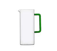 Ichendorf Milano Brocca con Manico Verde, Collezione Tube, 120 cl, Vetro Borosilicato, Fatto a Mano