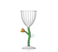 Ichendorf Milano Calice Ottico Fiore Ambra | Collezione Botanica | 28 cl | Vetro Borosilicato | Fatto a Mano