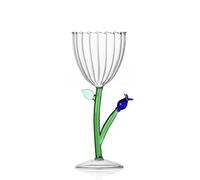 Ichendorf Milano Calice Ottico Fiore Blu | Collezione Botanica | 28 cl | Vetro Borosilicato | Fatto a Mano