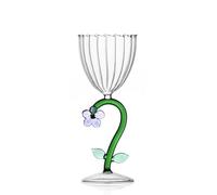Ichendorf Milano Calice Ottico Fiore Lilla | Collezione Botanica | 28 cl | Vetro Borosilicato | Fatto a Mano