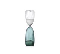 Ichendorf Milano Clessidra 15 Minuti, Trasparente - Verde Scuro, Collezione Times, Vetro Borosilicato, Fatto a Mano