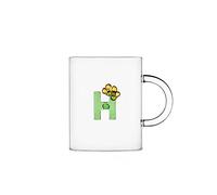 Ichendorf Milano Mug H | Collezione Bloom Alphabet | 47 cl | Vetro Borosilicato | Fatto a Mano