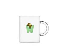 Ichendorf Milano Mug W | Collezione Bloom Alphabet | 47 cl | Vetro Borosilicato | Fatto a Mano