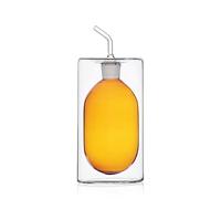 Ichendorf Milano Oliera a Due Pareti Ambra | Collezione Cilindro Doppia Parete | 25 cl | Vetro Borosilicato | Fatto a Mano