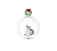 Ichendorf Milano Palla di Natale, Gatto ghirlanda, Collezione Tabby Cat, D8 cm, Vetro borosilicato, Fatto a mano