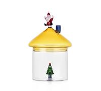 Ichendorf Milano Scatola, Babbo Natale, Collezione Christmas Tales, H18xD12 cm, Vetro borosilicato, Fatto a mano