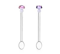 Ichendorf Milano Set di 2 Cucchiaini Fungo Viola e Rosa | Collezione Alice | H 15 cm | Vetro Borosilicato | Fatto a Mano