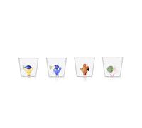 Ichendorf Milano Set di 4 Tumbler Assortiti, Collezione Marine Garden, 35 cl, Vetro Borosilicato, Fatto a Mano
