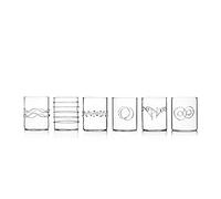 Ichendorf Milano Decò Set di 6 Bicchieri Acqua in Vetro Borosilicato Fatto a Mano, 7 cm, 6 unità