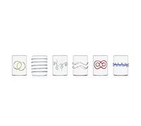 Ichendorf Milano 09352.007Ar Set 6 Bicchieri Acqua in Vetro, 30cl, Assortiti Collezione Decò Arlecchino