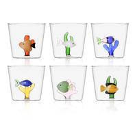 Ichendorf Milano Set di 6 Tumbler, Collezione Marine Garden, 35 cl, Vetro Borosilicato, Fatto a Mano