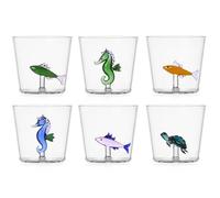 Ichendorf Milano Set di 6 Tumbler New, Collezione Marine Garden, 35 cl, Vetro Borosilicato, Fatto a Mano
