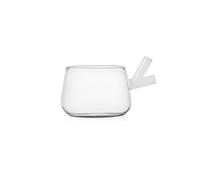 Ichendorf Milano Tazza Tè con Piattino, Collezione Tea, Trasparente e Bianco, 25 cl, Vetro Borosilicato, Fatto a Mano
