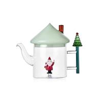 Ichendorf Milano Teiera tappo verde, Babbo Natale, Collezione Christmas Tales, 30 cl, Vetro borosilicato, Fatto a mano