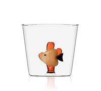 Ichendorf Milano Tumbler con Pesce Giallo e Alga Ambra | Collezione Marine Garden | 35 cl | Vetro Borosilicato | Fatto a Mano